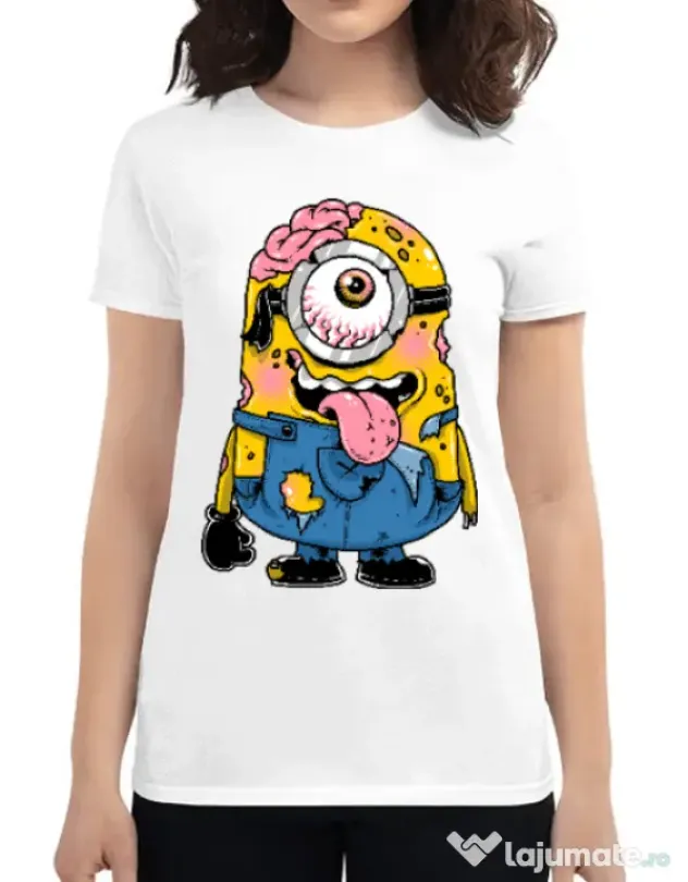 Tricou ADLER dama Zombie minion Alb