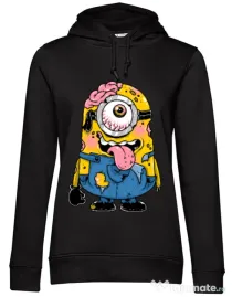 Hoodie dama cu gluga Zombie minion Negru