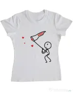 Tricou ADLER dama Catching love 1 Alb