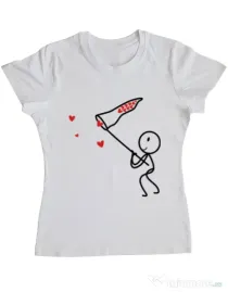 Tricou ADLER dama Catching love 1 Alb