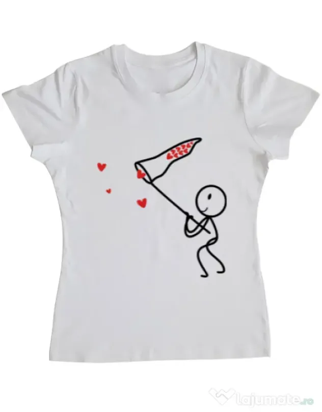 Tricou ADLER dama Catching love 1 Alb