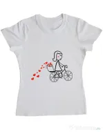 Tricou ADLER dama Dovezi de dragoste 1 Alb