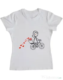 Tricou ADLER dama Dovezi de dragoste 1 Alb