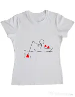 Tricou ADLER dama Fishing for love 1 Alb