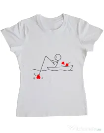 Tricou ADLER dama Fishing for love 1 Alb