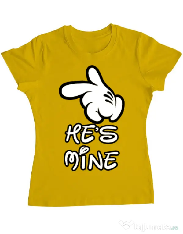 Tricou ADLER dama He is mine Galben