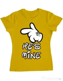 Tricou ADLER dama He is mine Galben