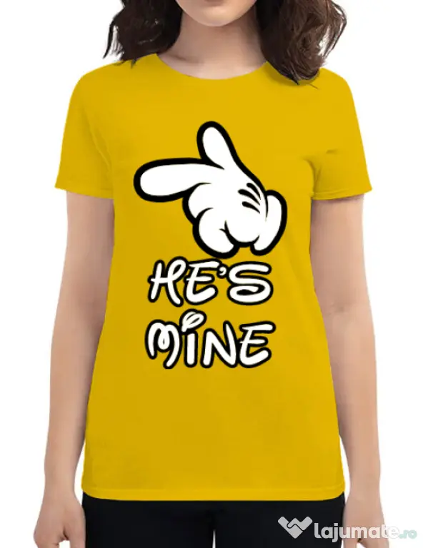 Tricou ADLER dama He is mine Galben