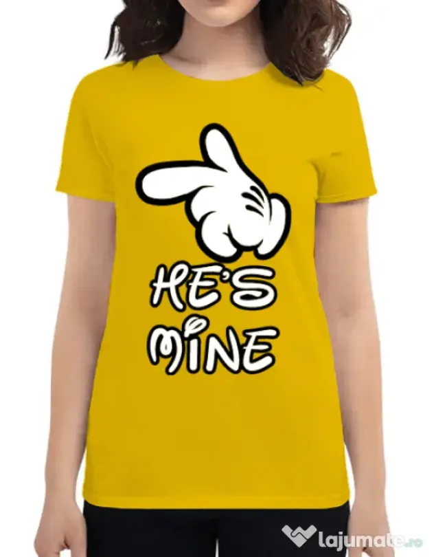 Tricou ADLER dama He is mine Galben