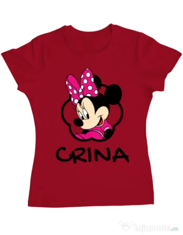 Tricou ADLER dama Mouse daughter Rosu