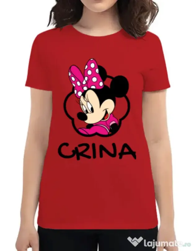 Tricou ADLER dama Mouse daughter Rosu
