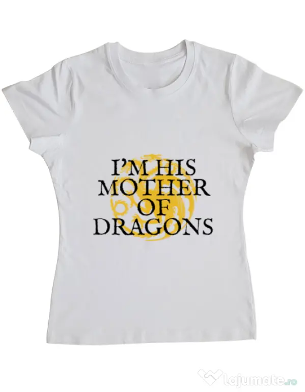 Tricou ADLER dama His mother of dragons Alb