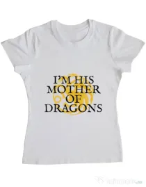 Tricou ADLER dama His mother of dragons Alb