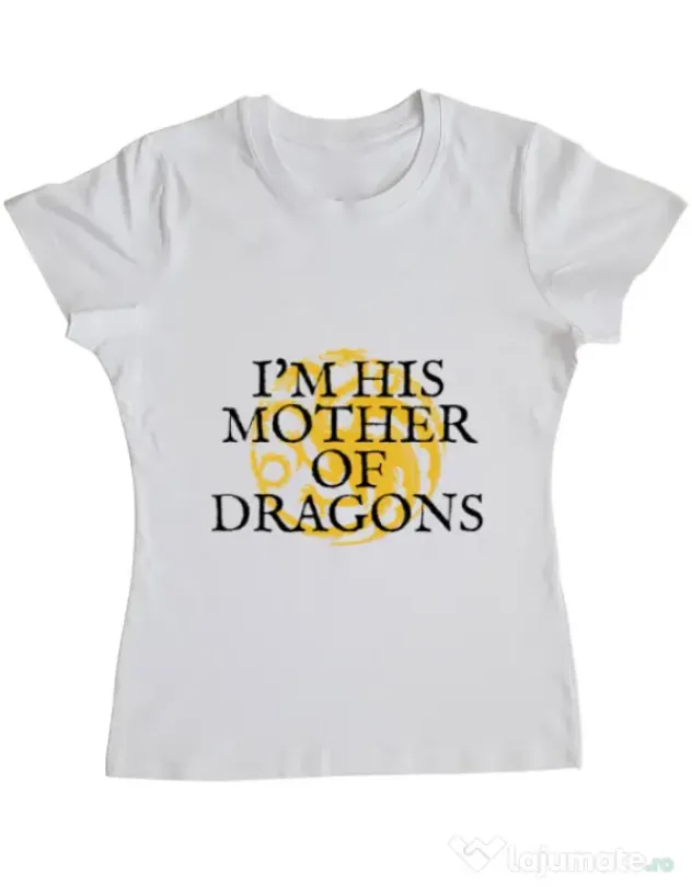Tricou ADLER dama His mother of dragons Alb