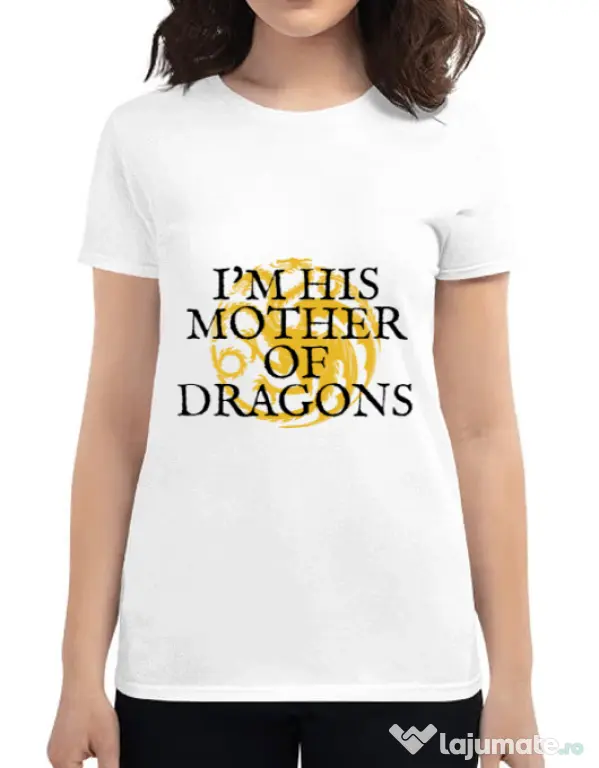 Tricou ADLER dama His mother of dragons Alb