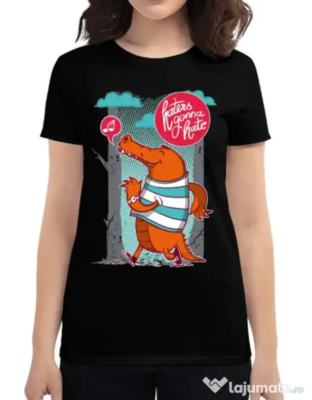 Tricou ADLER dama Haters gonna hate Negru