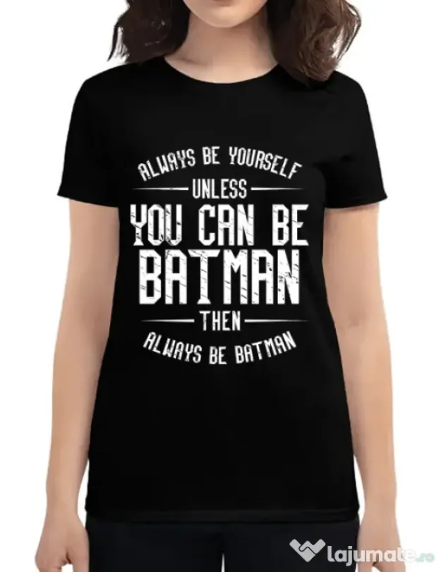 Tricou ADLER dama Always be batman Negru