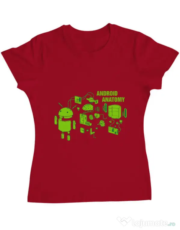 Tricou ADLER dama Android anatomy Rosu