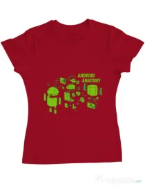 Tricou ADLER dama Android anatomy Rosu
