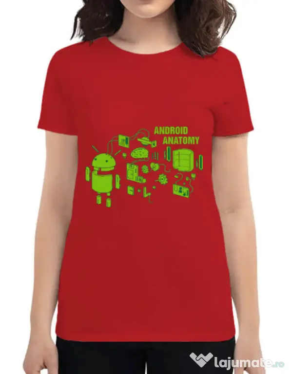 Tricou ADLER dama Android anatomy Rosu
