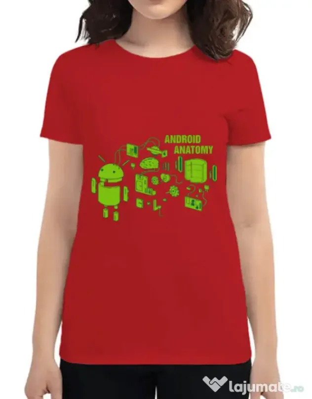 Tricou ADLER dama Android anatomy Rosu