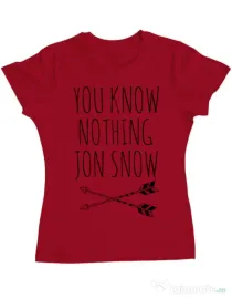 Tricou ADLER dama You know nothing Rosu