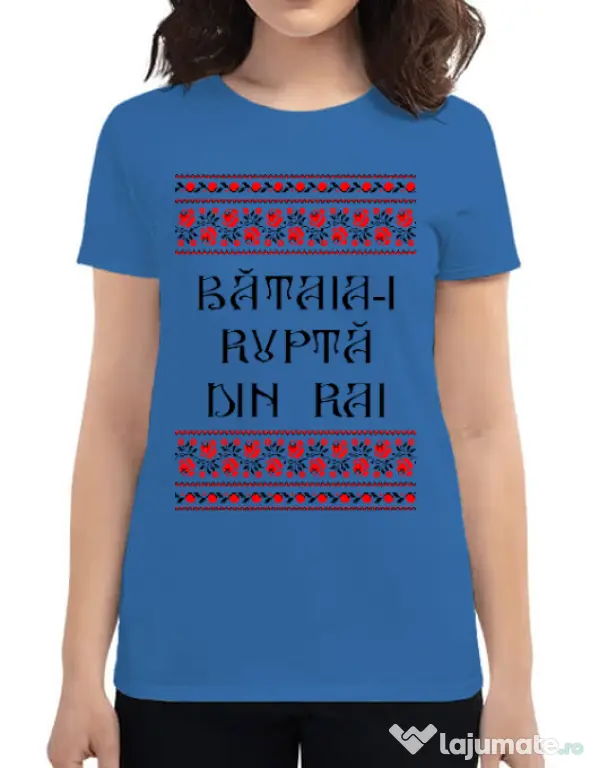 Tricou ADLER dama Bataia e rupta din rai Albastru azuriu