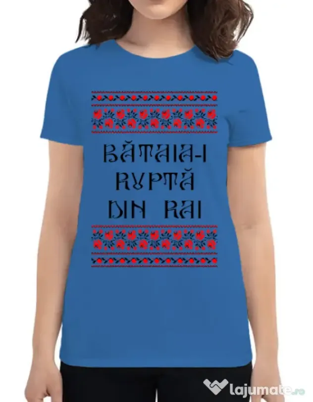 Tricou ADLER dama Bataia e rupta din rai Albastru azuriu