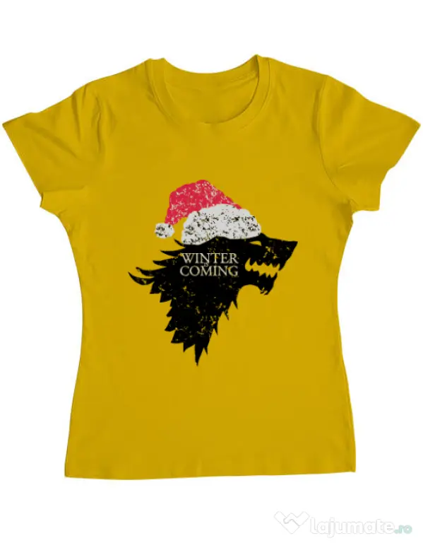 Tricou ADLER dama Christmas is coming Galben