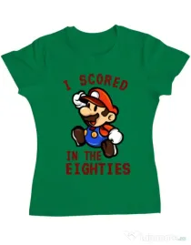 Tricou ADLER dama I scored in the eighties Verde mediu