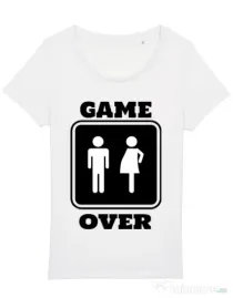 Tricou STANLEY STELLA dama Game over pregnant Alb