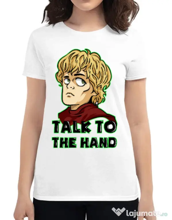 Tricou ADLER dama Talk to the hand Alb