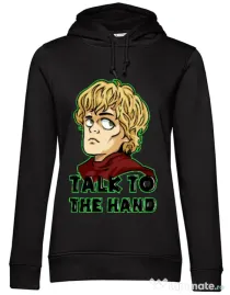 Hoodie dama cu gluga Talk to the hand Negru