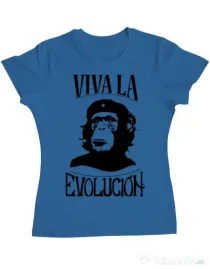 Tricou ADLER dama Viva la evolucion Albastru azuriu