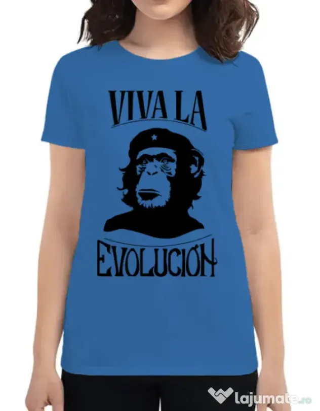 Tricou ADLER dama Viva la evolucion Albastru azuriu
