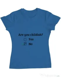 Tricou ADLER dama Are you childish Albastru azuriu