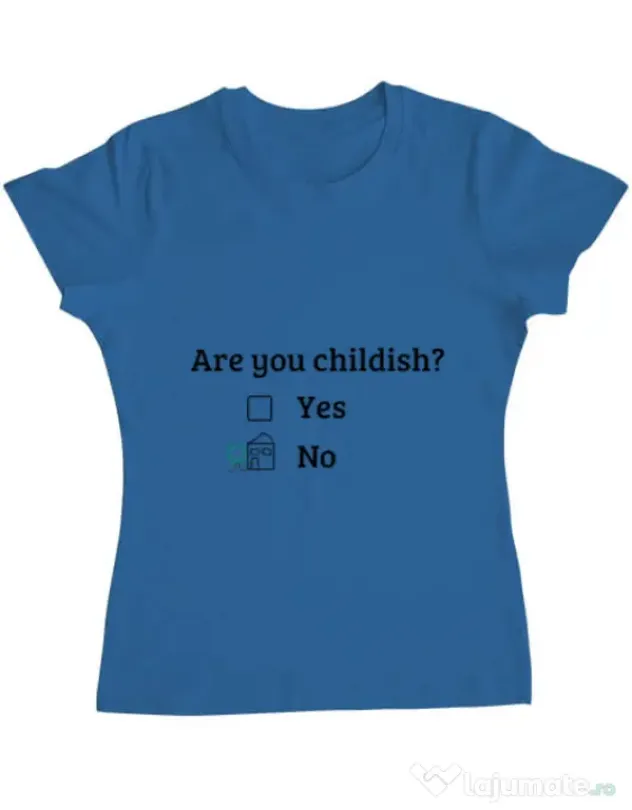 Tricou ADLER dama Are you childish Albastru azuriu