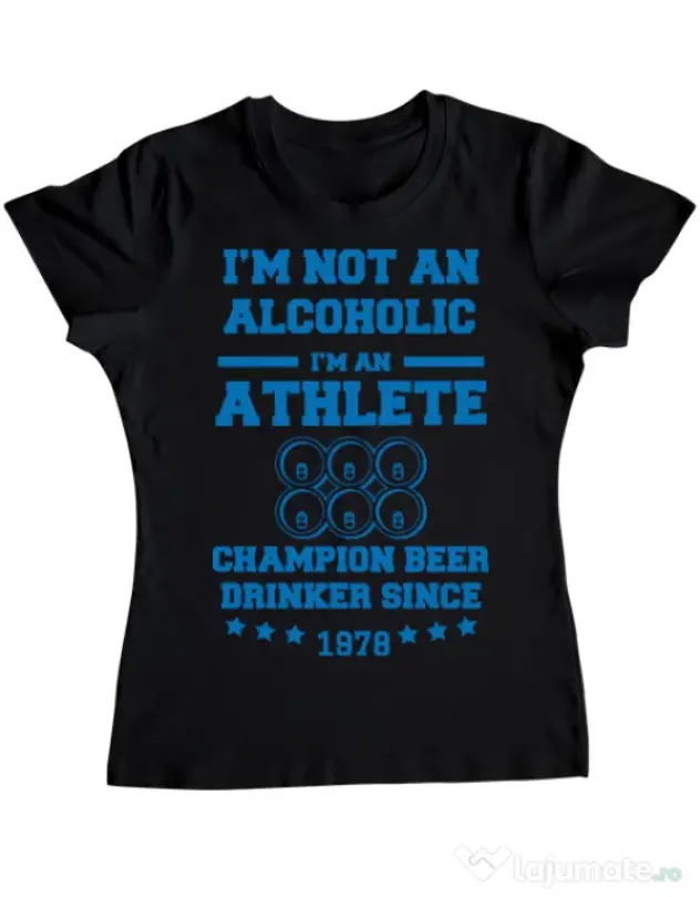 Tricou ADLER dama Beer champion Negru