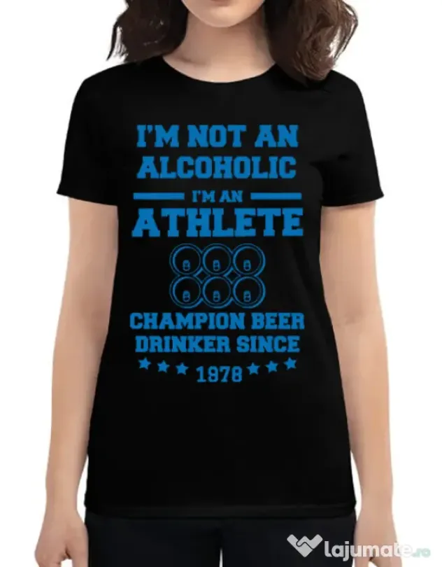 Tricou ADLER dama Beer champion Negru