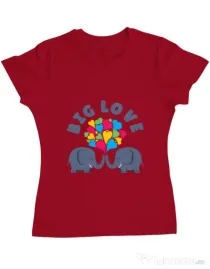 Tricou ADLER dama Big love Rosu