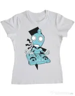 Tricou ADLER dama Dj robot Alb