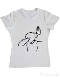 Tricou ADLER dama Extreme facepalm Alb