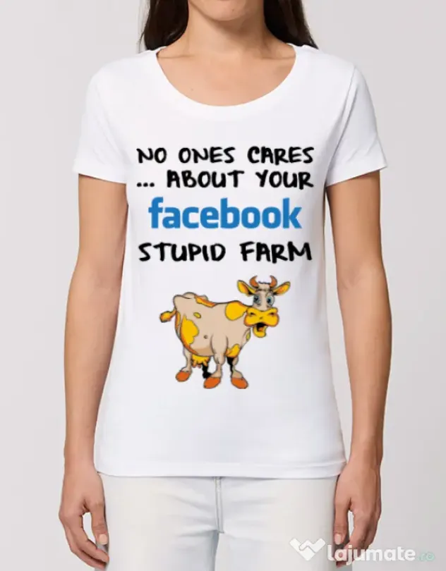 Tricou STANLEY STELLA dama Stupid farm Alb