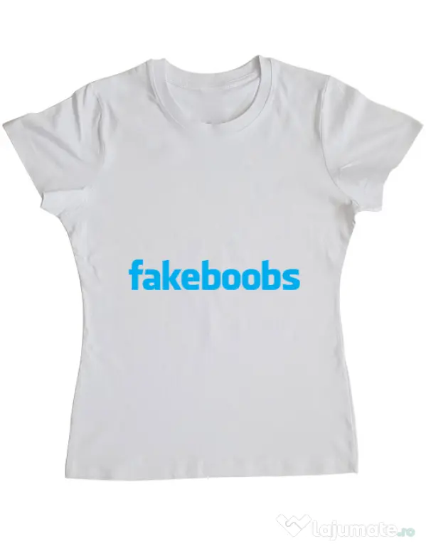 Tricou ADLER dama Fakeboobs Alb