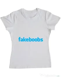Tricou ADLER dama Fakeboobs Alb