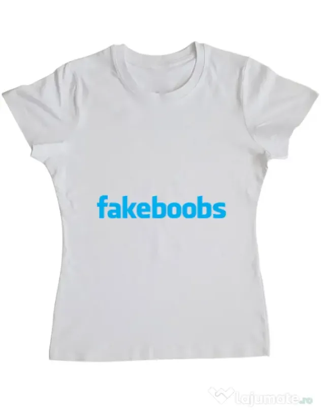 Tricou ADLER dama Fakeboobs Alb