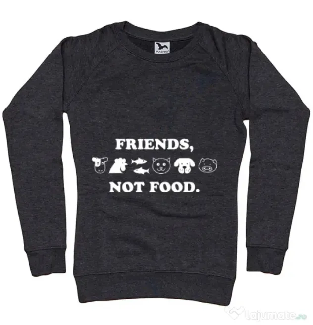Bluza ADLER dama Friends not food Negru melanj