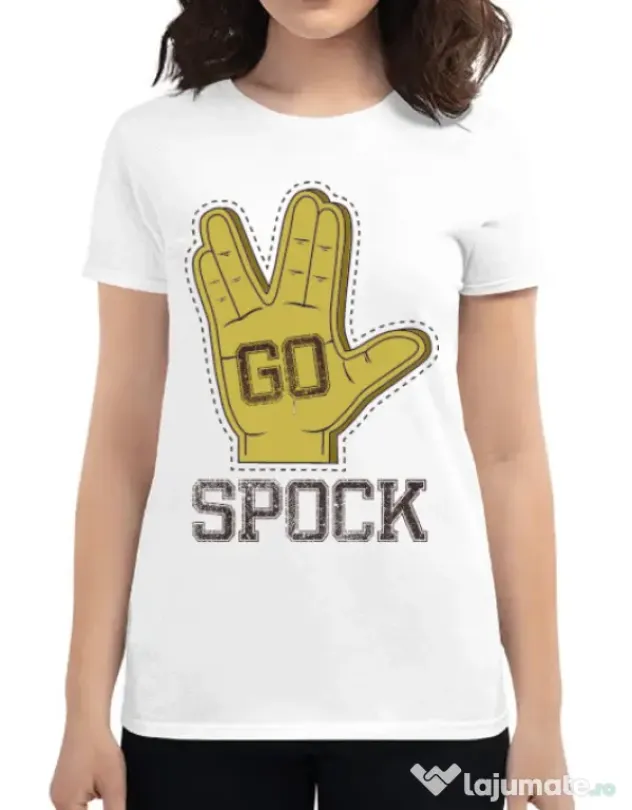 Tricou ADLER dama Go spock Alb