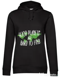 Hoodie dama cu gluga Good planets Negru