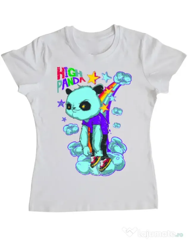 Tricou ADLER dama High panda Alb
